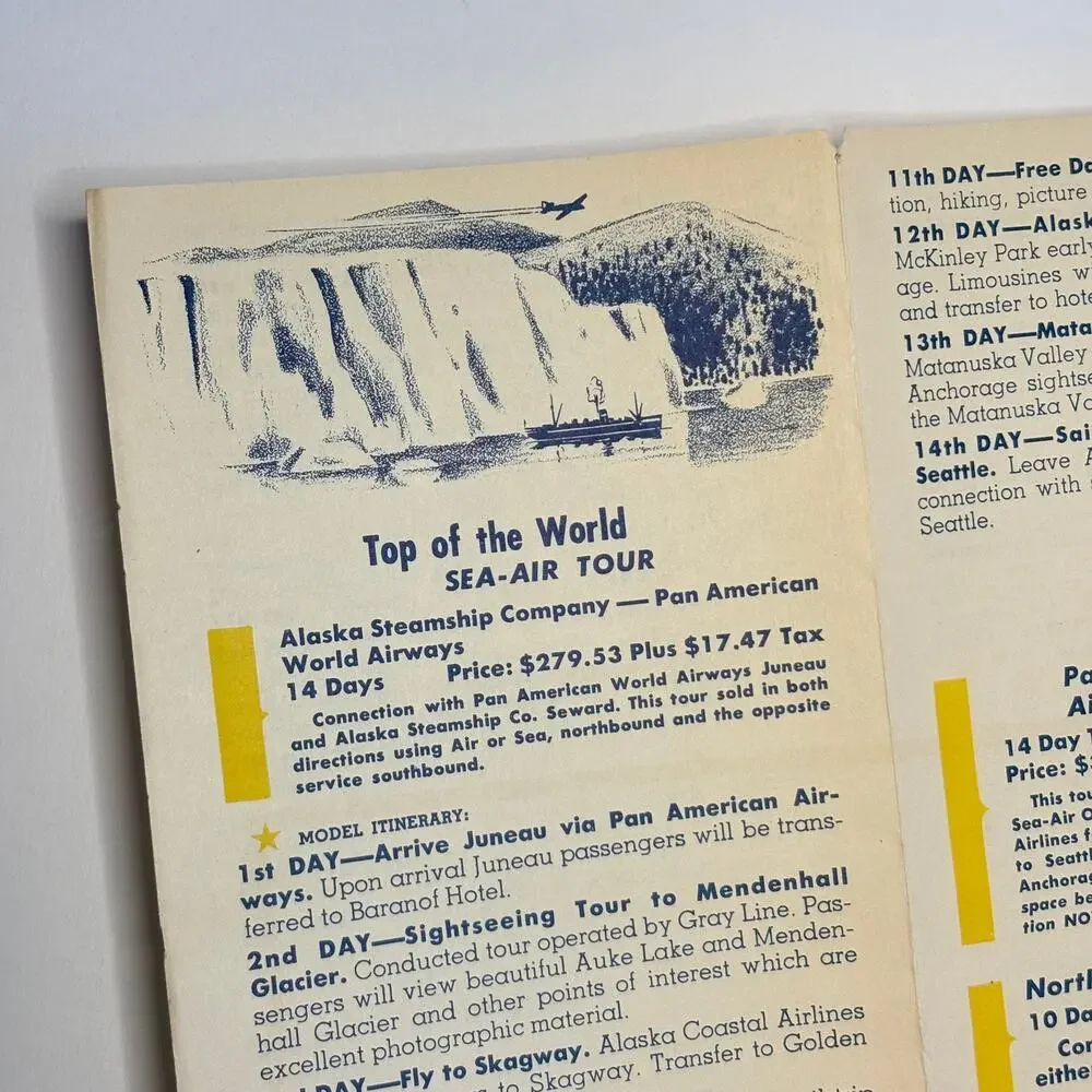 Vintage 1951 Arctic Alaska Tours Brochure Fairbanks Travel Agent Ephemera w/ Map - Picture 4 of 7
